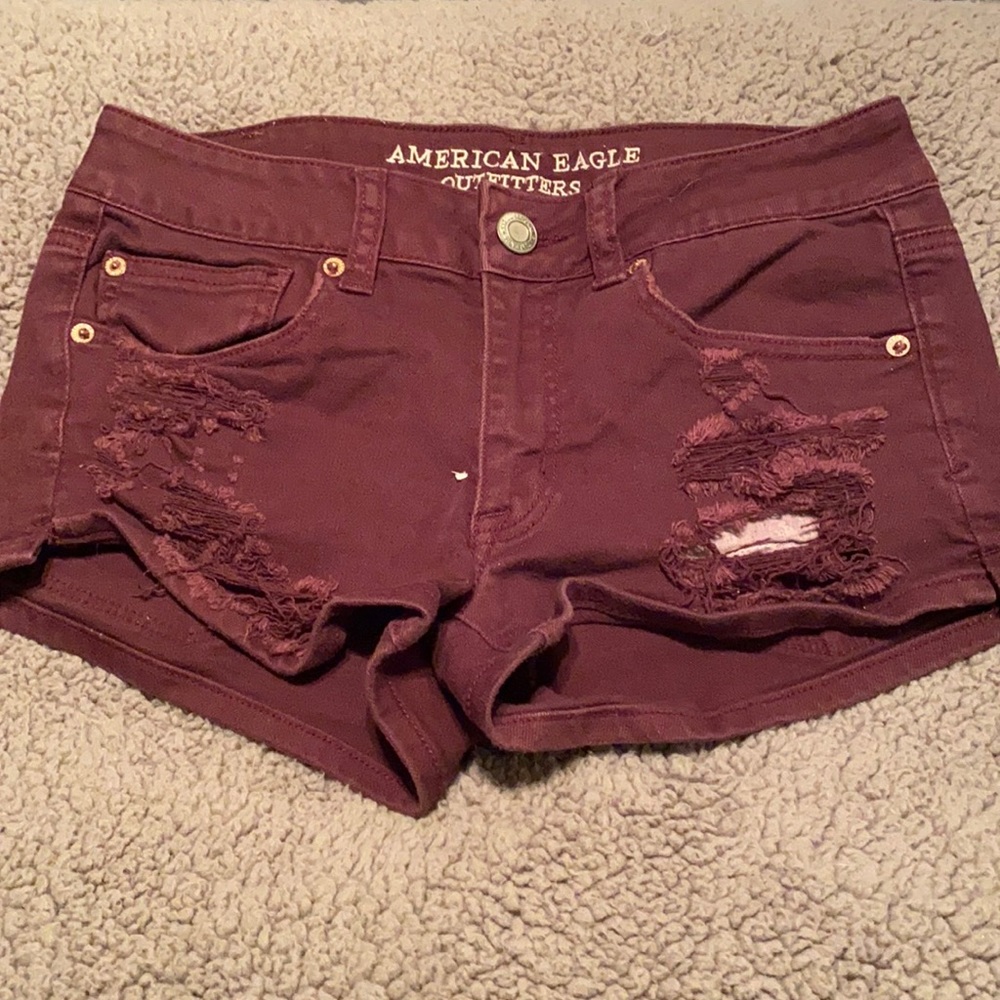 AE stretch Jean shorts low rise